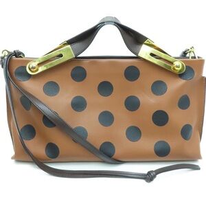 Brown and Black Polka Dot Women's Bag